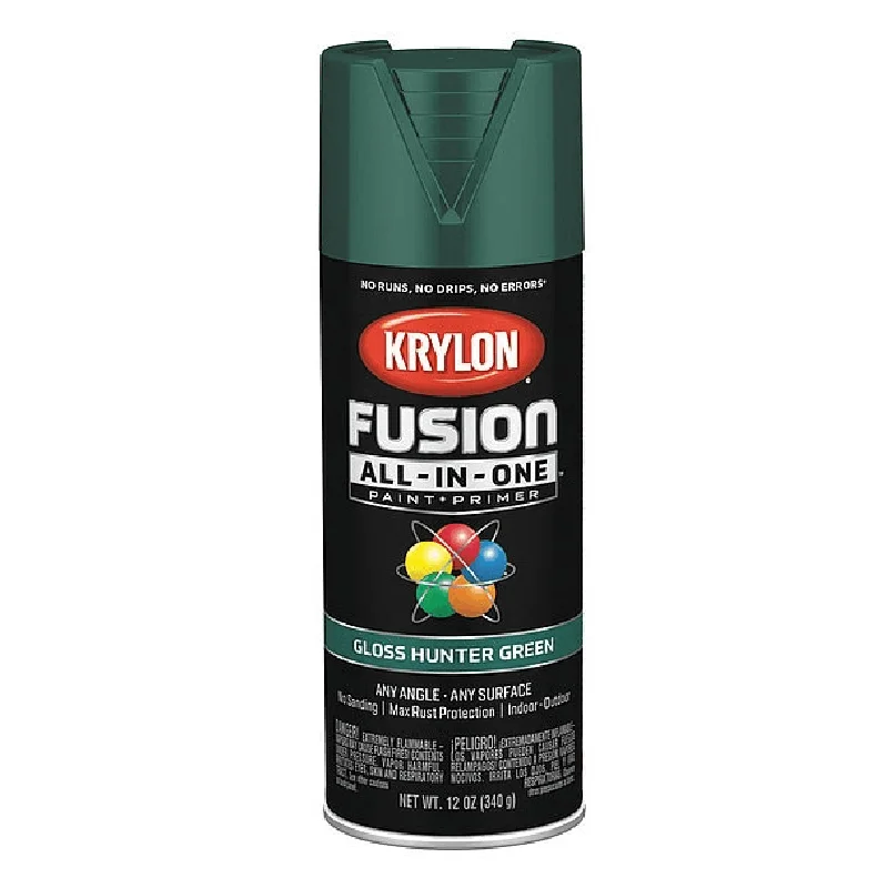 

Rust Preventative Spray Paint, Hunter Green, Gloss, Solvent, 12 oz