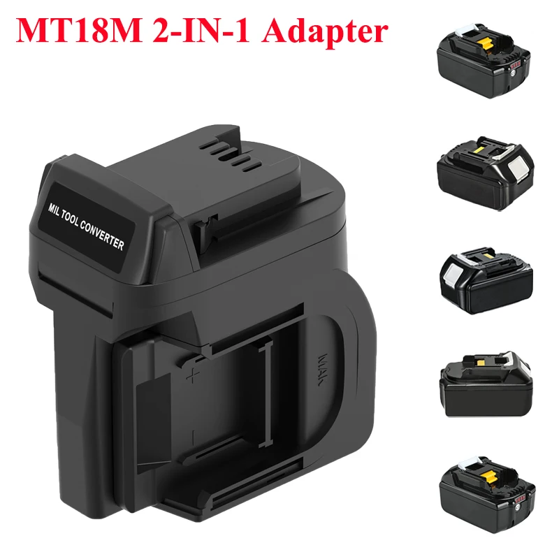 

For Makita 18V Li-ion Batteries 2 in 1 MT18M Battery Adapter Converter Compatible with For Milwaukee 18V Cordless Power Tools