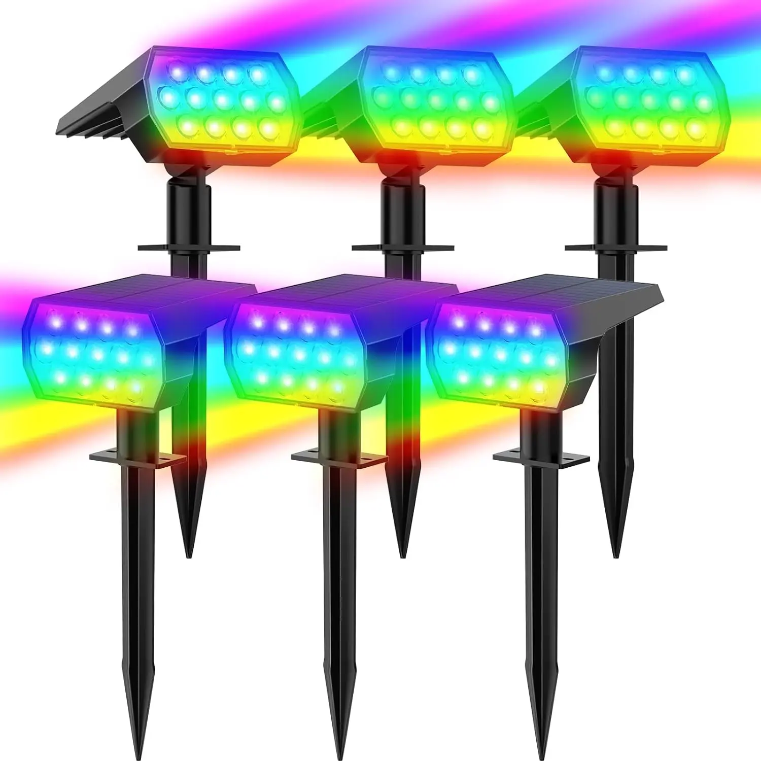 Flood Lights Stainless Steel 3in 7 Modes Color Changing Fall RGB