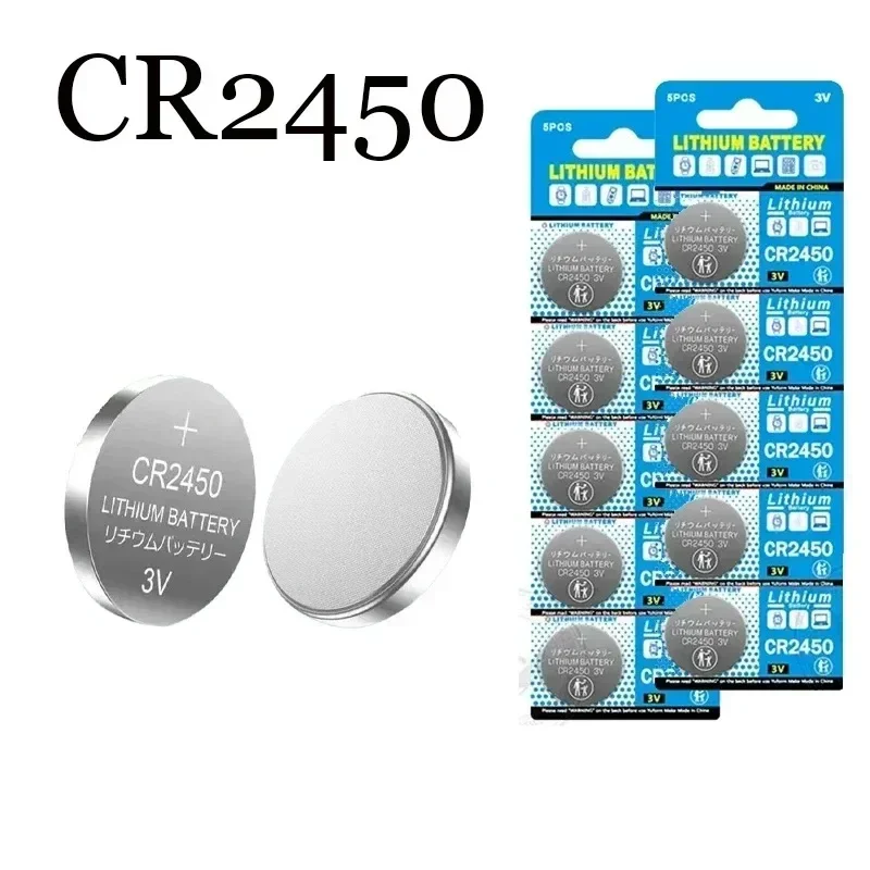 100% Original CR2450 Button Battery 3V 550mah Lithium Battery Suitable for Watches Remote Control Toys Electronic Scale Car Keys