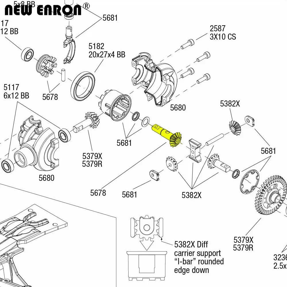 NUOVO Ingranaggio di uscita differenziale in acciaio duro ENRON 13T # 5678 Aggiornamento per accessori auto RC 1/10 Traxxas Summit 56076-4