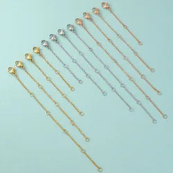 5/10pcs Stainless Steel Extended Tail Chain Lobster Clasps Connector For DIY Jewelry Making Supplies Findings Bracelet Necklaces