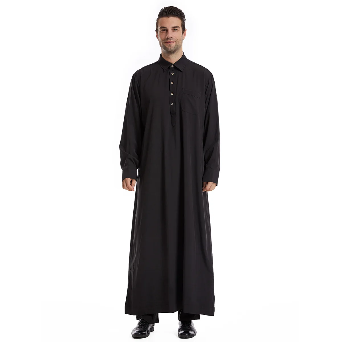 Oem Muslim Arab Thobe Men Muslim Solid Color Thobe Hommes Musulman First Class Workmanship Thawb Caftan Arabic Thobe for Men