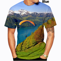 Summer fashion paraglider 3D printed T-shirt men's and women's casual short sleeve streetwear top Plus Size XS-6XL