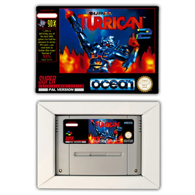 Super Turrican 2 Action game Card for SNES EUR PAL USA NTSC 16bit Game Consoles with Retail Box Video Game Cartridge