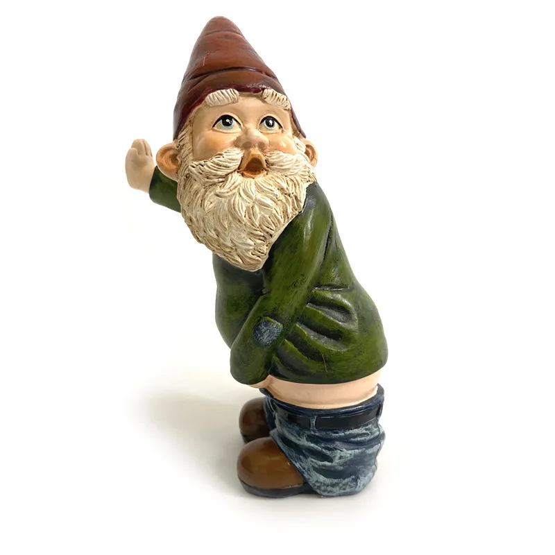 ‌Handmade Resin Gnome Figure - Cute Old Man with Bare Bottom Decor for Yard & Patio | Magical Garden Ornament