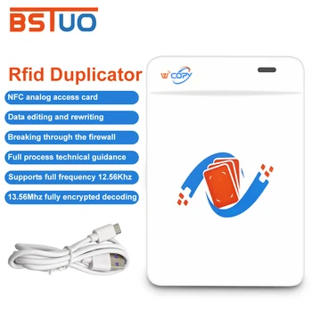 English 10 frequency RFID reader writer copier duplicator IC/ID with free software USB cable for 125Khz 13.56Mhz card duplicator