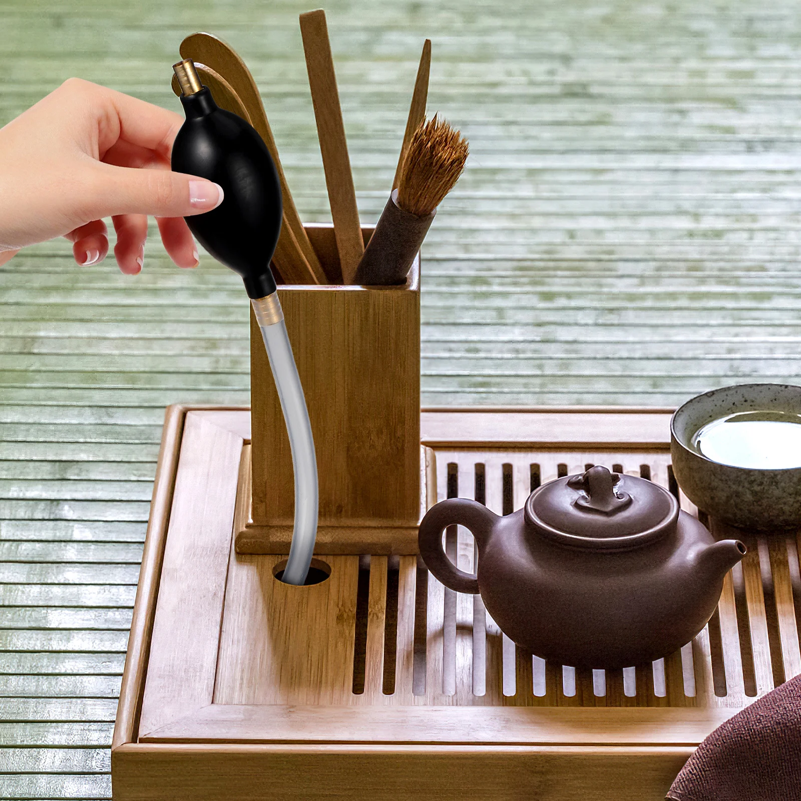 

1Set Drainage Hose Tea Tray Drain Flexible Metal Plastic Tea Ceremony Accessory Suction Ball Flexible Drain Drainage