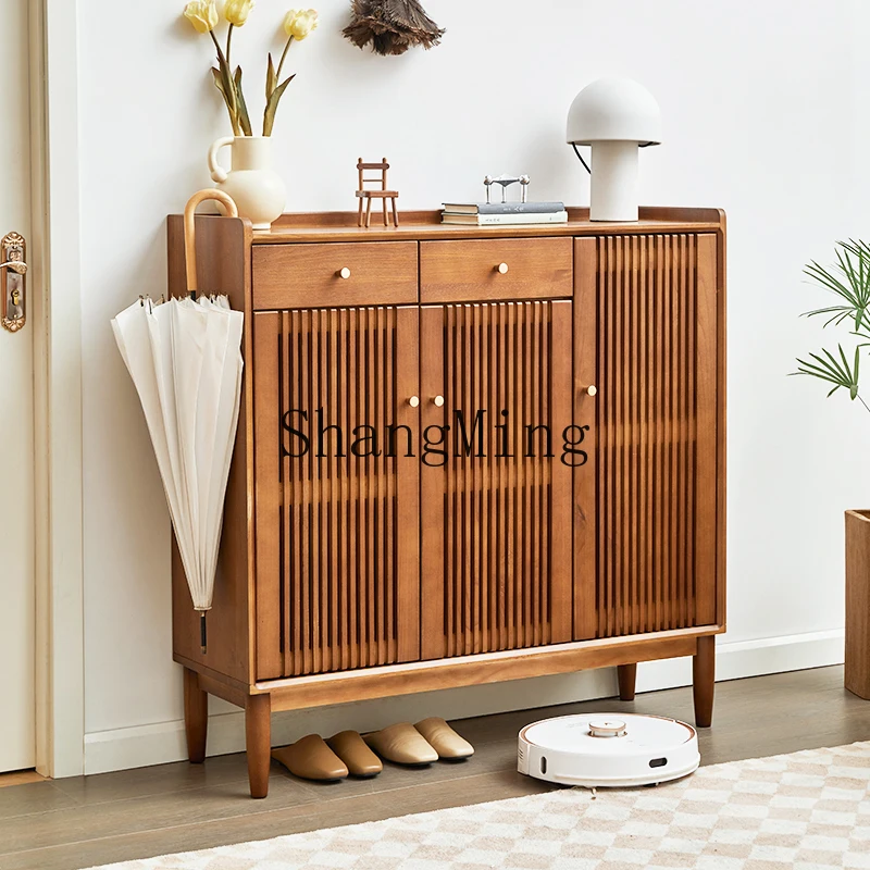FG good-looking  solid wood shoe cabinet, modern decoration at the entrance of the home, living room storage