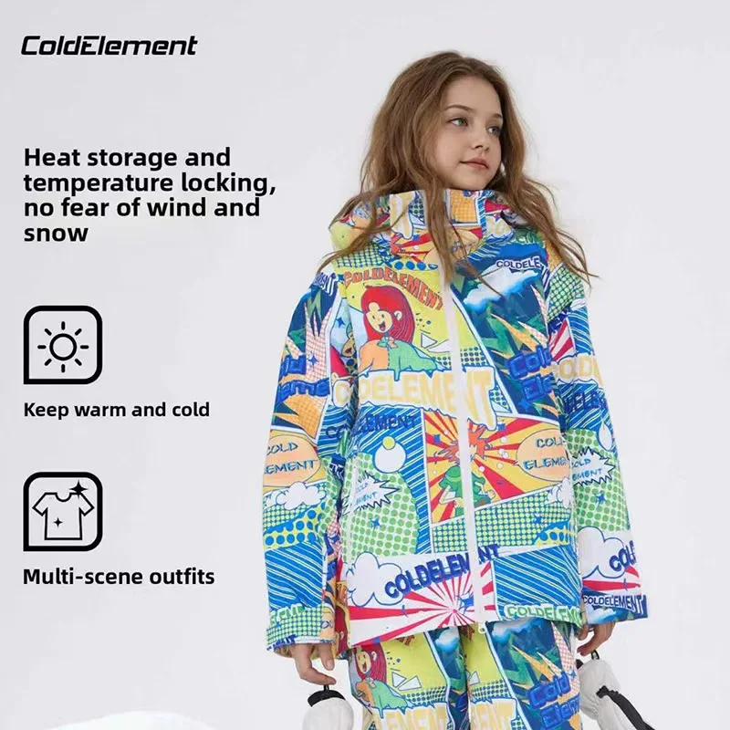 

Coldelement Children's Ski Suit Warm, Waterproof Windproof Jacket And Pants , Winter Sports & Outdoor Activity Clothing