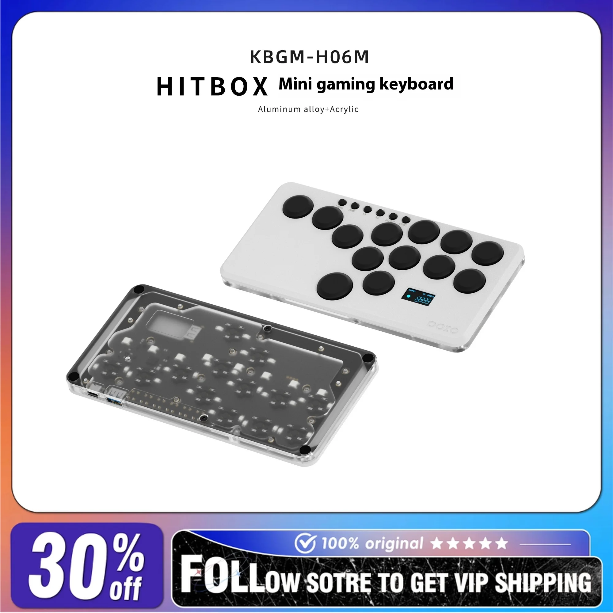 

DOIO KBGM-H06M Mechanical Keyboard Aluminium Alloy CNC Body Customized Pc E-sports Gaming RGB Portable Keypad PS4 PS5 Switch