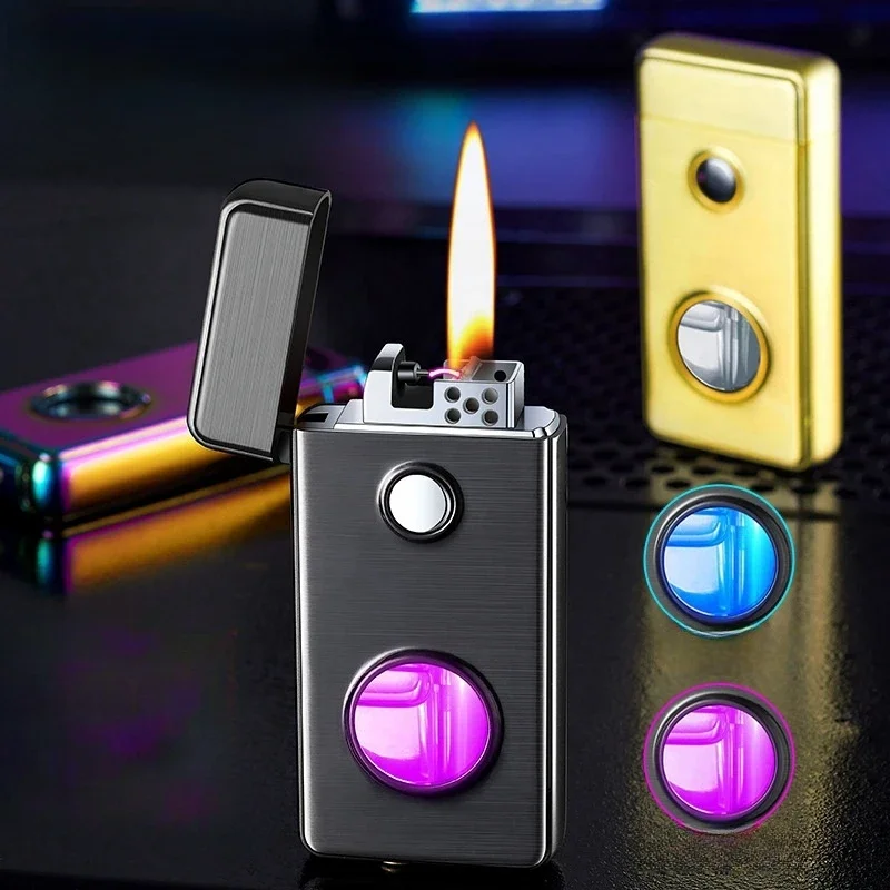 Electric Arc Ignition Kerosene Lighter Visualized Kerosene Warehouse Retro Style Oil-Electric Hybrid USB Rechargeable Lighter