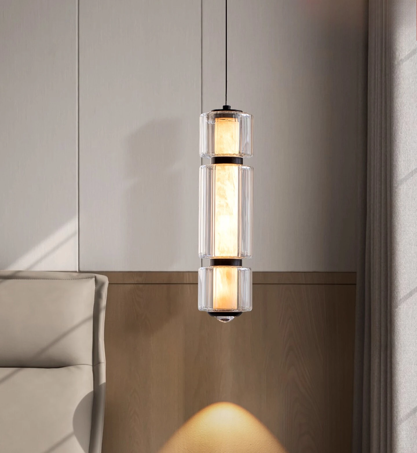 

Designer Marble Pendant Light Glass Lampshade Nordic Led Hanging Light for Bedside Living Room Dining Room Decor Pendant Lamp