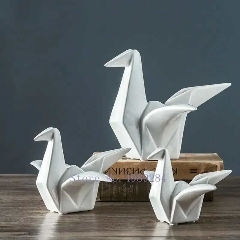 Modern Home Ceramics Thousand Paper Cranes Origami Abstract Handicraft Furnishings Children's Room Decoration Accessories