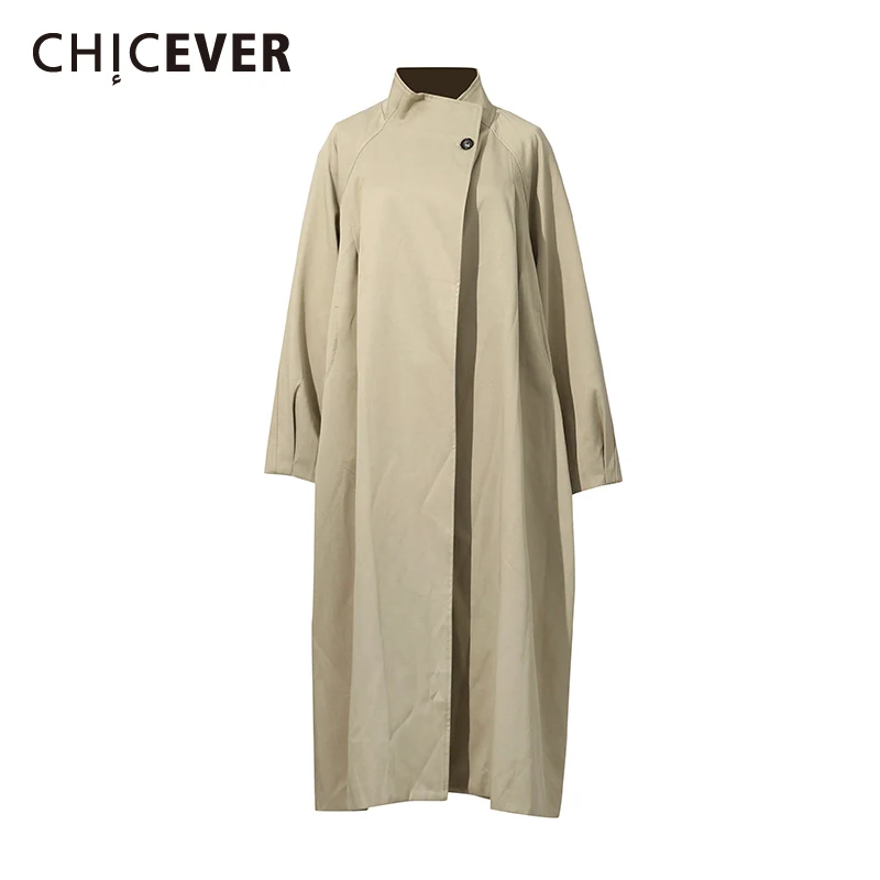 

CHICEVER серый корейский плащ с поясом, женская водолазка с длинным рукавом, свободные элитные женские плащи, осенняя мода, новый стиль
