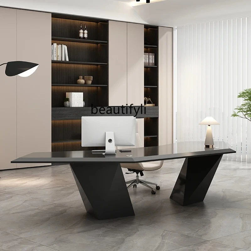 Painted desk Designer Director's office Simple modern minimalist creative boss table, consultation table