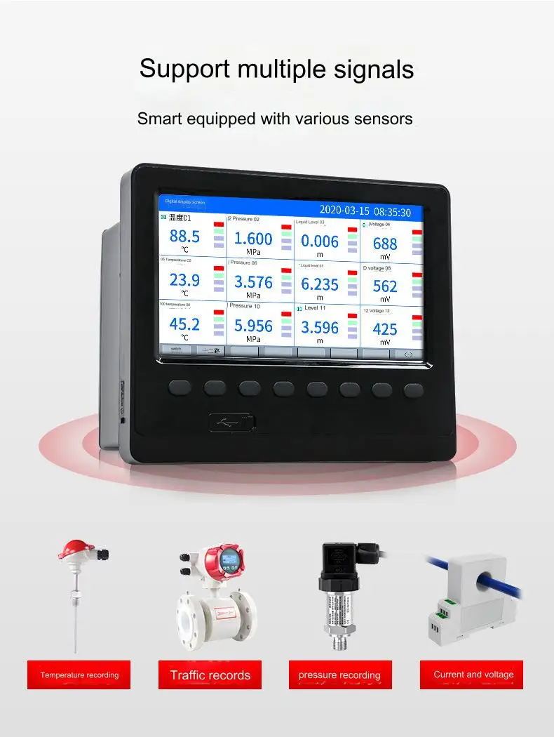 MIK-R6000C 48 channels Paperless Recorder Temperature, Humidity, Pressure, Power, Low Energy Recorder