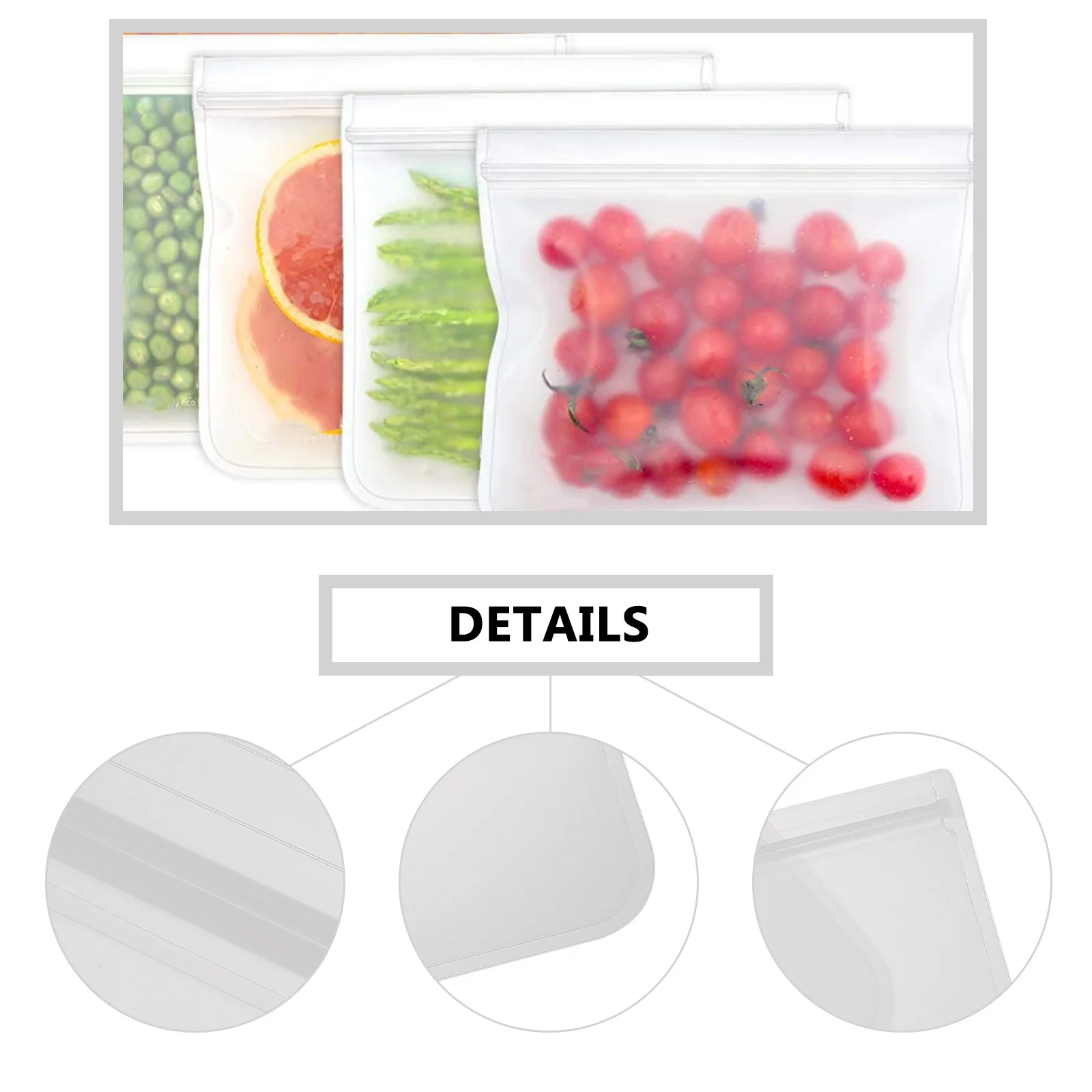

10Pcs Refrigerator Bags Reusable Fresh-Keeping Food Storage Bags Seal for Kitchen Fruit Vegetable Keep Fresh