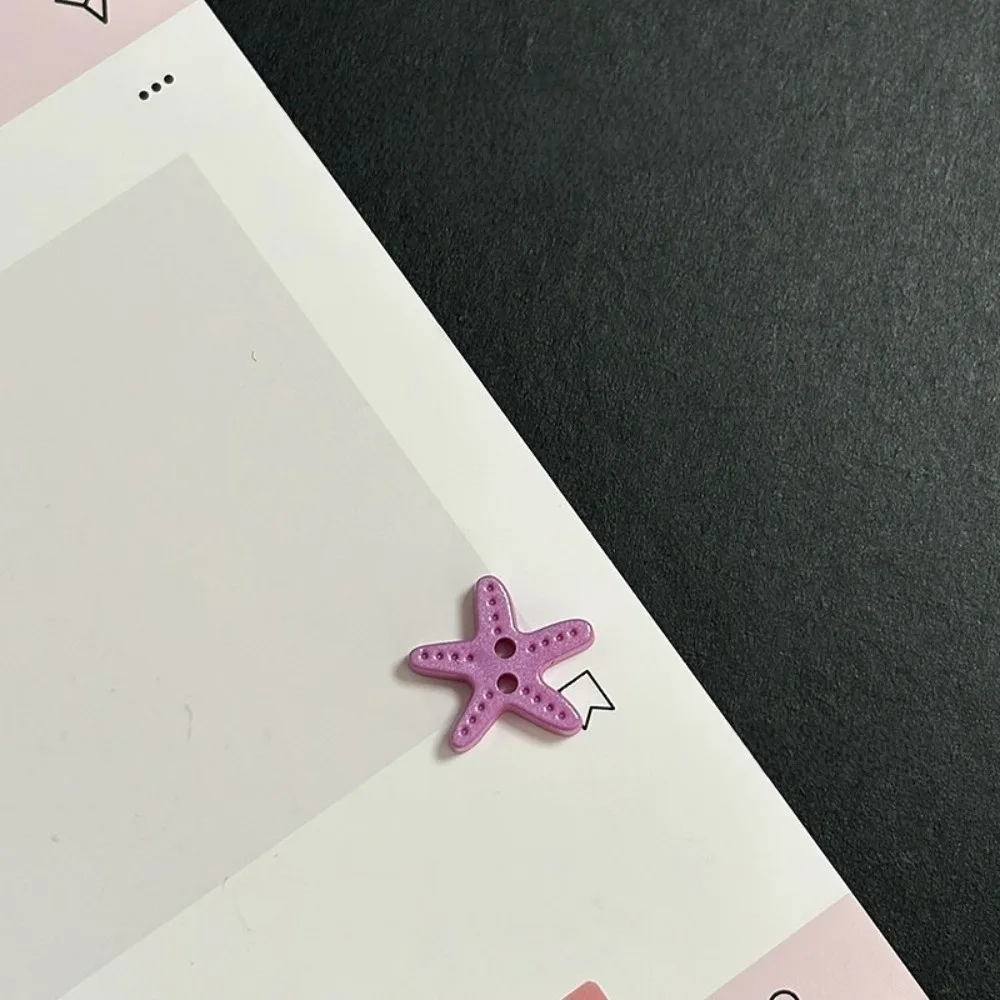 40pcs Colorful Starfish Buttons Creative Resin Imitation Shell Buttons Cute Fashionable DIY Buttons Clothes Accessories