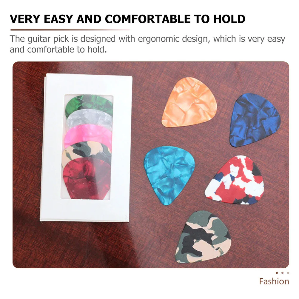 

5Pcs Guitar Plectrums Set Heavy Duty Plastic Picks for Loud Clear Tone Portable Comfort Grip Ideal for Guitar Practice and