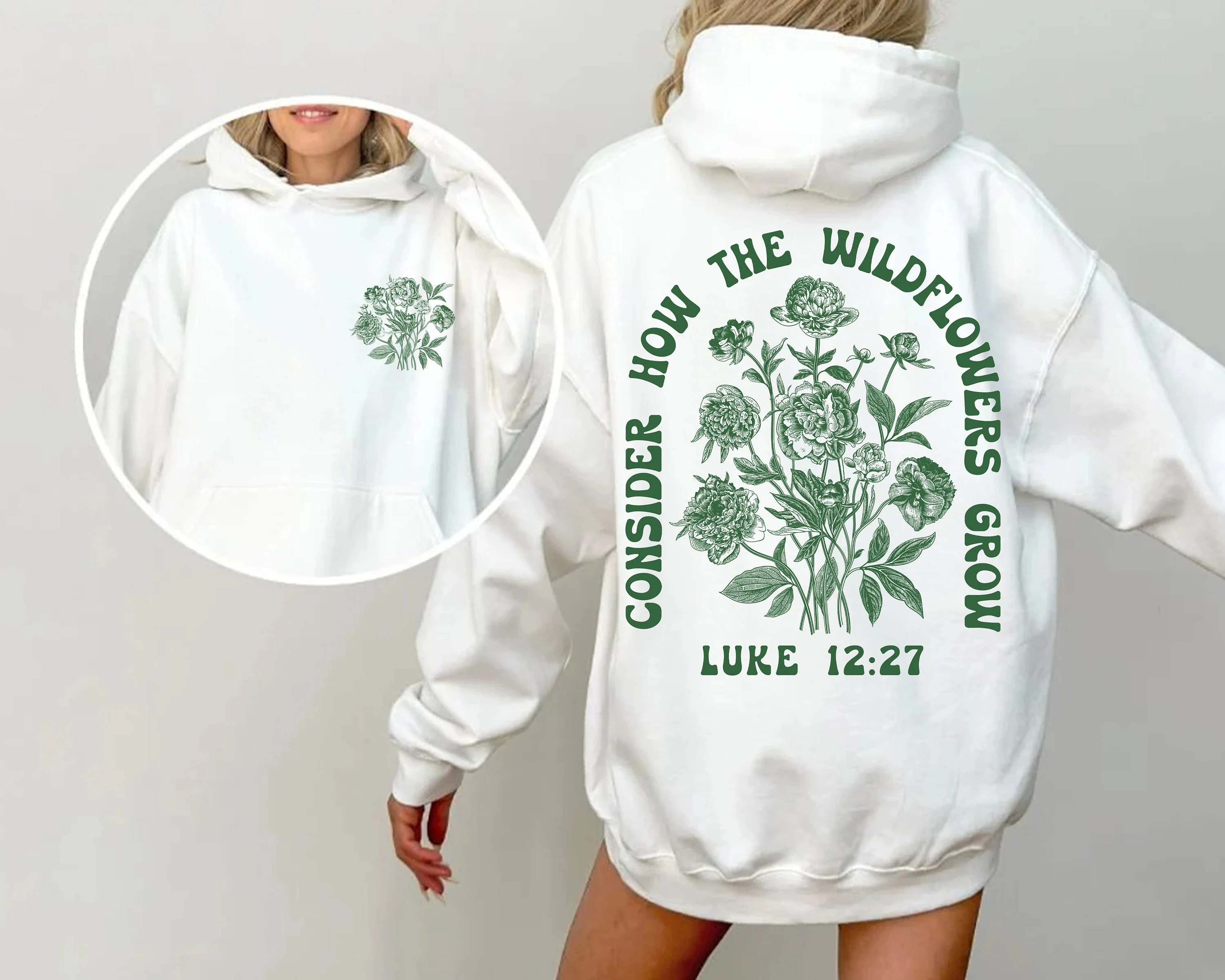 

Wild Flower Christian Hoodie Men's and Women's Long Sleeve Sweatshirt Pullover Y2k Tops Fashion Autumn and Winter Clothing
