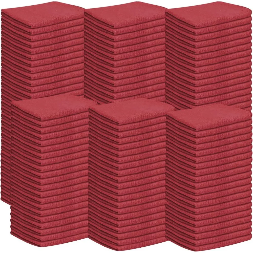 

150 Pack Red Cotton Shop Towels 14x14 Absorbent Cleaning Rags for Auto Garage Home Industrial Use