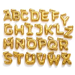 New ins Stainless Steel Cute Bubble Letter Pendant For Women Girl Fashion 26 Letters A-Z Charm Accessories DIY Jewelry Gift