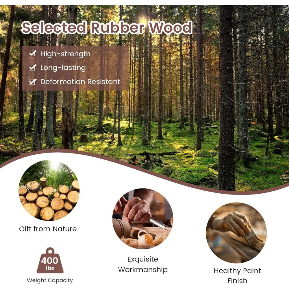 مجموعة كراسي تناول الطعام القابلة للطي من GOFLAME مكونة من 2، كراسي قابلة للطي مع مقعد مبطن PVC ومسند ظهر مرتفع، وكراسي جانبية خشبية، وعبوة من قطعتين لتناول الطعام #6