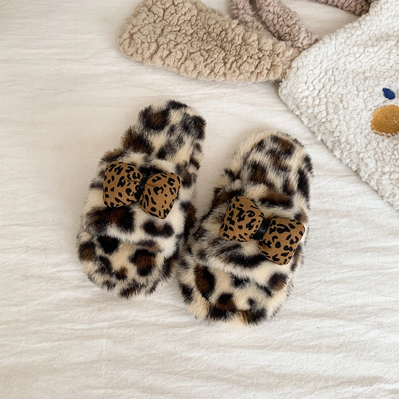 

2025 Children Fashion Cotton Slippers for Girls Winter New Korean Style Soft Bottom Non-slip Versatile Slip-on Keep Warm Shoes