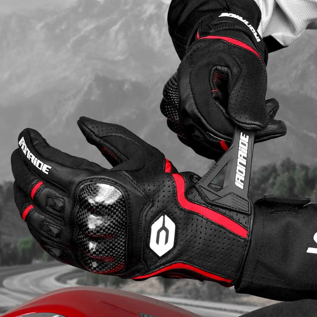 

Дышащие кожаные мотоциклетные перчатки CE, мужские ретро-перчатки с сенсорным экраном, карбоновые мотоциклетные перчатки для мотокросса, черные