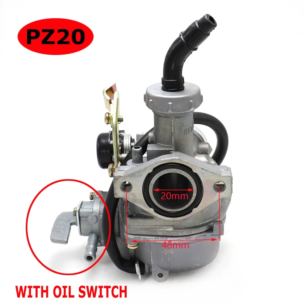 PZ20 20mm Carburetor With Oil Switch For 110cc KAYO Apollo Bosuer Dirt Pit Bike Monkey Bikes ATV Quad Go Kart Golf karting