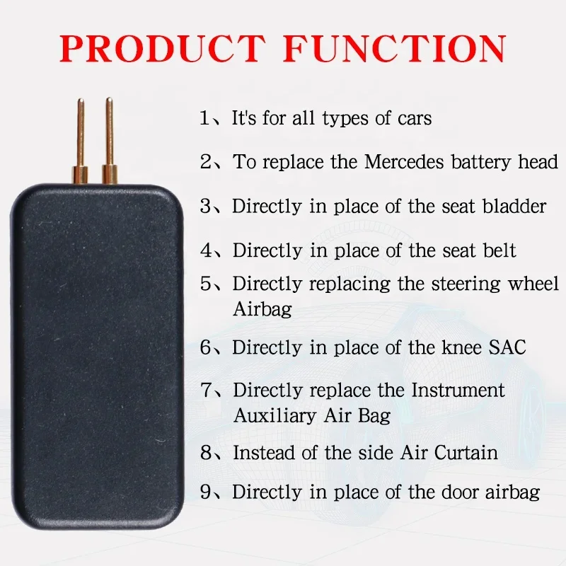 Substituição do resistor do airbag do carro, reparo, 2 ohms, 2,2, 2,4, 2,7, 3