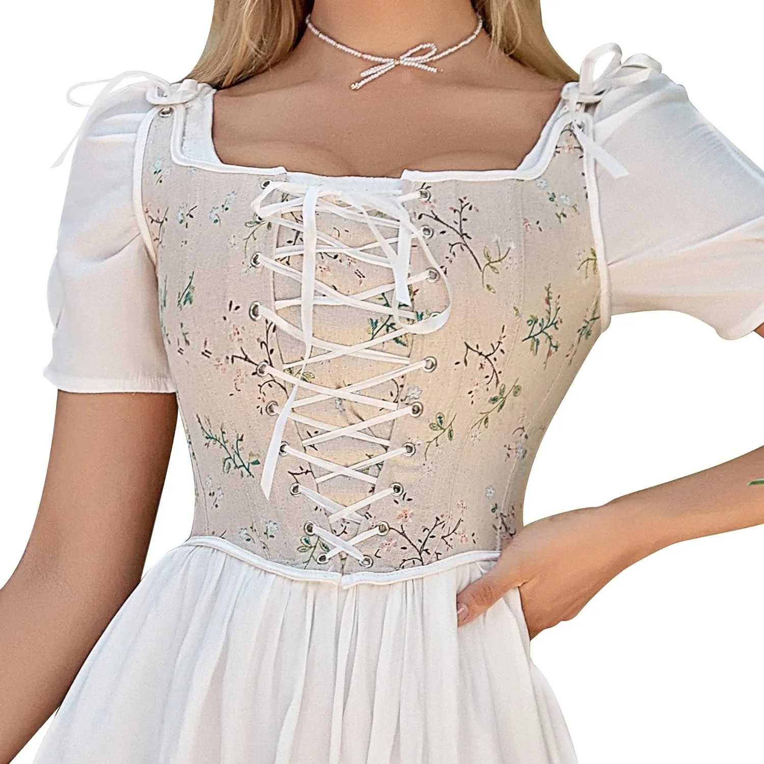 

Corset Tops for Women Renaissance Lace Up Floral Overbust Boned Bustier Sexy Corset Crop Top Vest Female Underwear Bustier