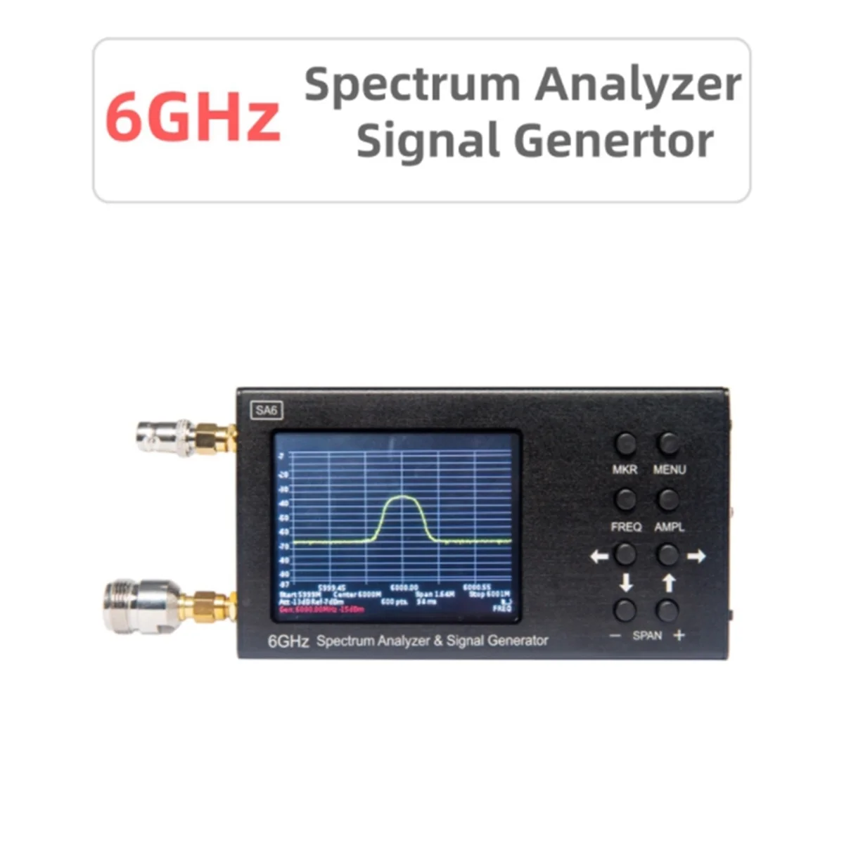 เครื่องวิเคราะห์สเปกตรัม6GHz แบบพกพา SA6ใหม่และเครื่องกำเนิดสัญญาณไปยัง2G 3G 4G LTE CDMA, DCS, GSM, GPRS,GLONASS