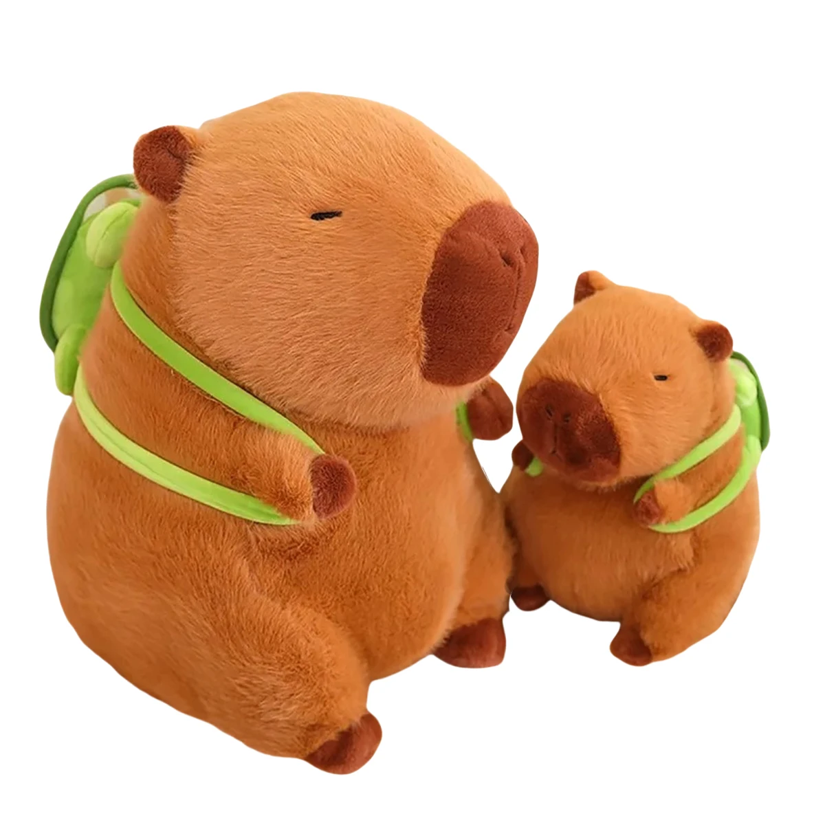 Huisdier schattig capibara pluche met schildpad rugzak kawaii capibara knuffels speelgoed sleutelhanger tas charmes cadeaus voor kinderen bruin