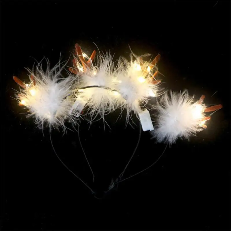 5pcs/set LED Wreath Crown Headband Battery Power Angel Halo Headband Luminous Headdress For Wedding Christmas Glow Party