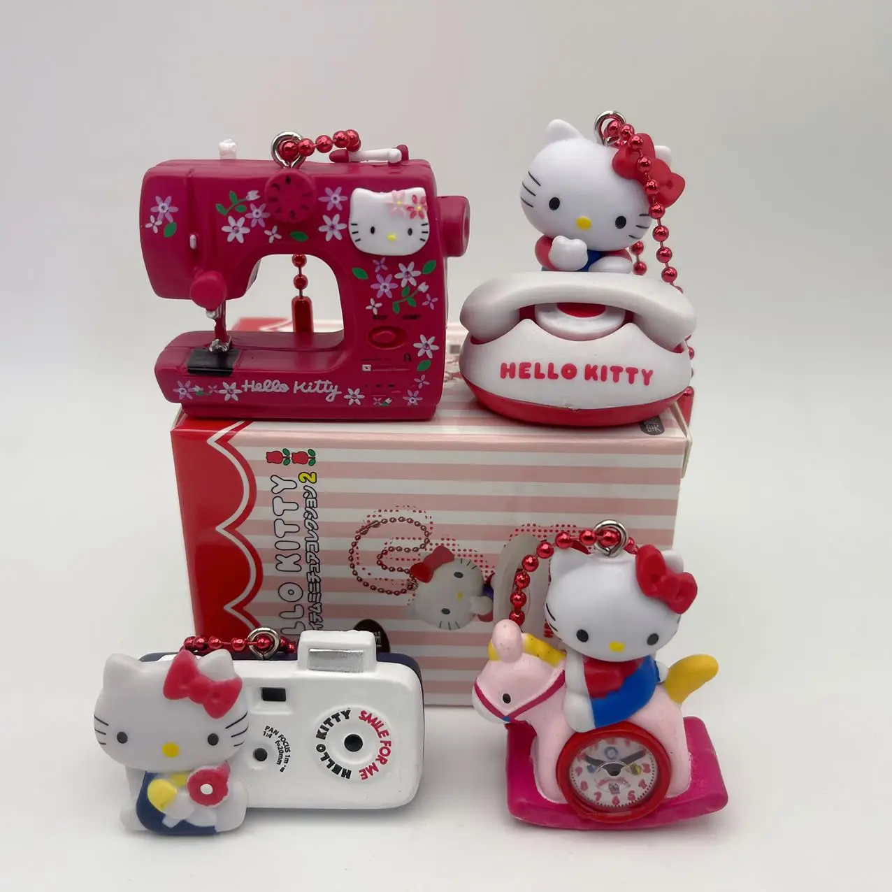 Takara Tomy Second Installment Sanrio Hello Kitty'S 50th Anniversary Retro Small Items Nostalgic Pendants Camera Alarm Clock Toy