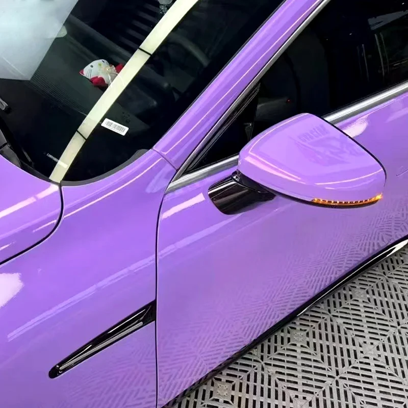 1.52*18M Purple High Polymer PVC Film Car Wrap Sticker Gloss Chameleon Dreamy Purple Changing Car Vinyl Wrap