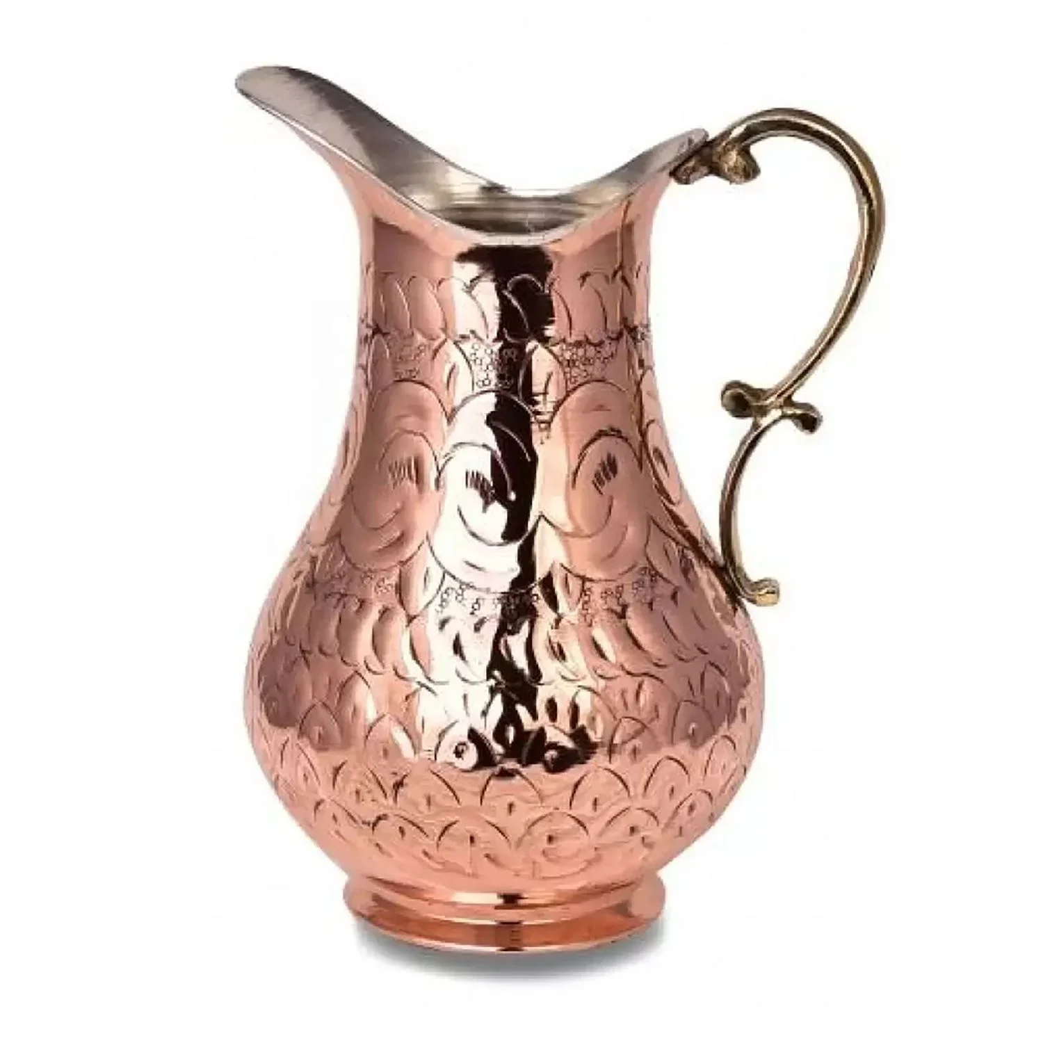 

Ottoman Style Hand Embossed Relief Copper Carafe For Beverage Service,