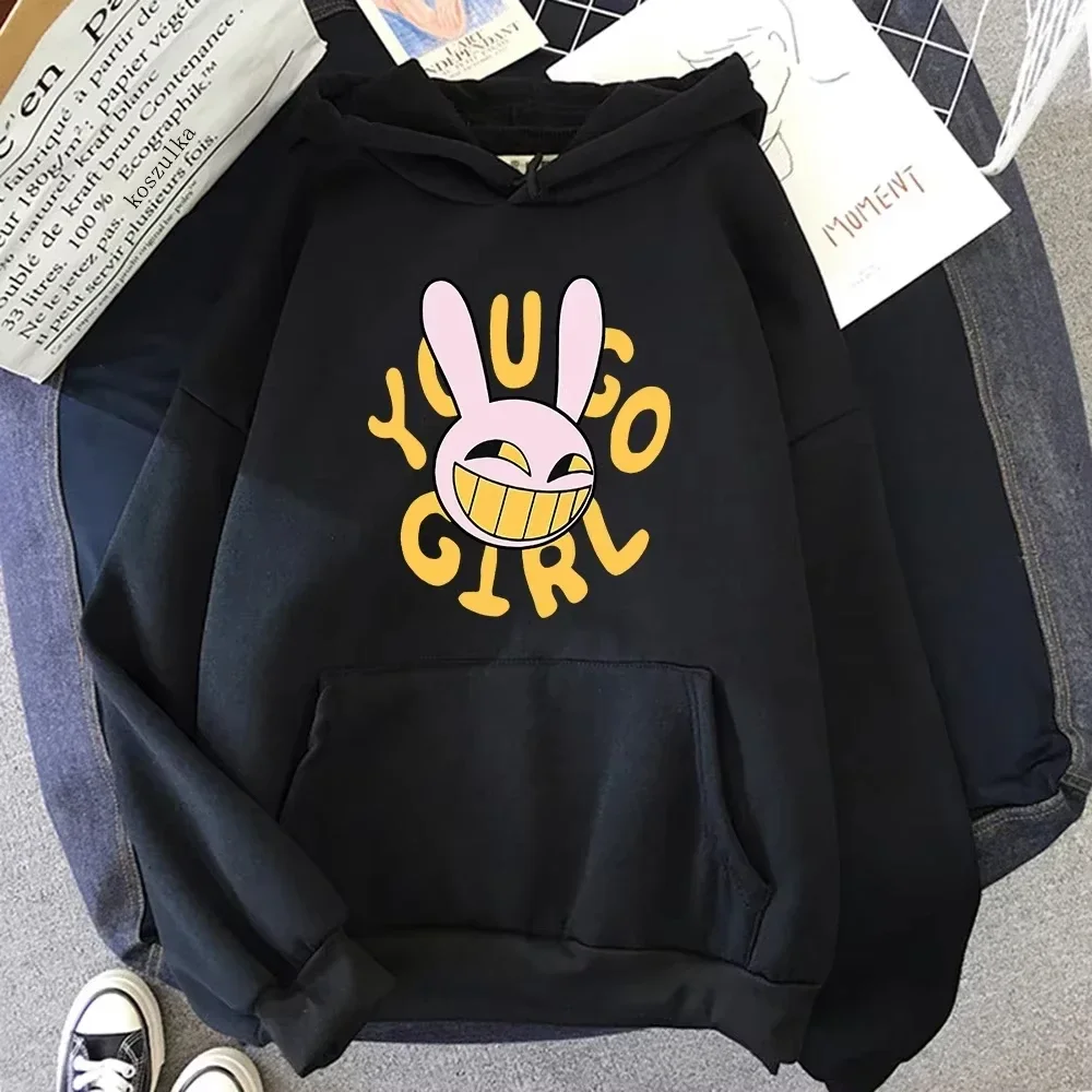 2025 você ir menina circo digital jax hoodie moda feminina harajuku engraçado bonito coelho hoodie unisex dos desenhos animados vintage pulôver