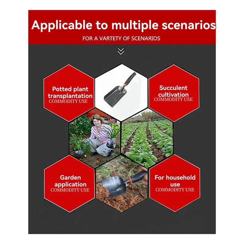 ABZV-Pala Attrezzi da giardinaggio Attrezzi da giardinaggio domestici Pala Pala da giardinaggio Grande pala per terreno in acciaio inossidabile Pala per camino