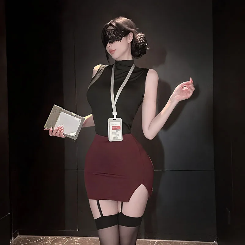 زي المعلم المثير للنساء ملكة جمال السكرتير التأثيري زي مكتب سيدة لعب الأدوار الملابس الداخلية المثيرة ملابس الزوجين الجنس الاباحية الملابس