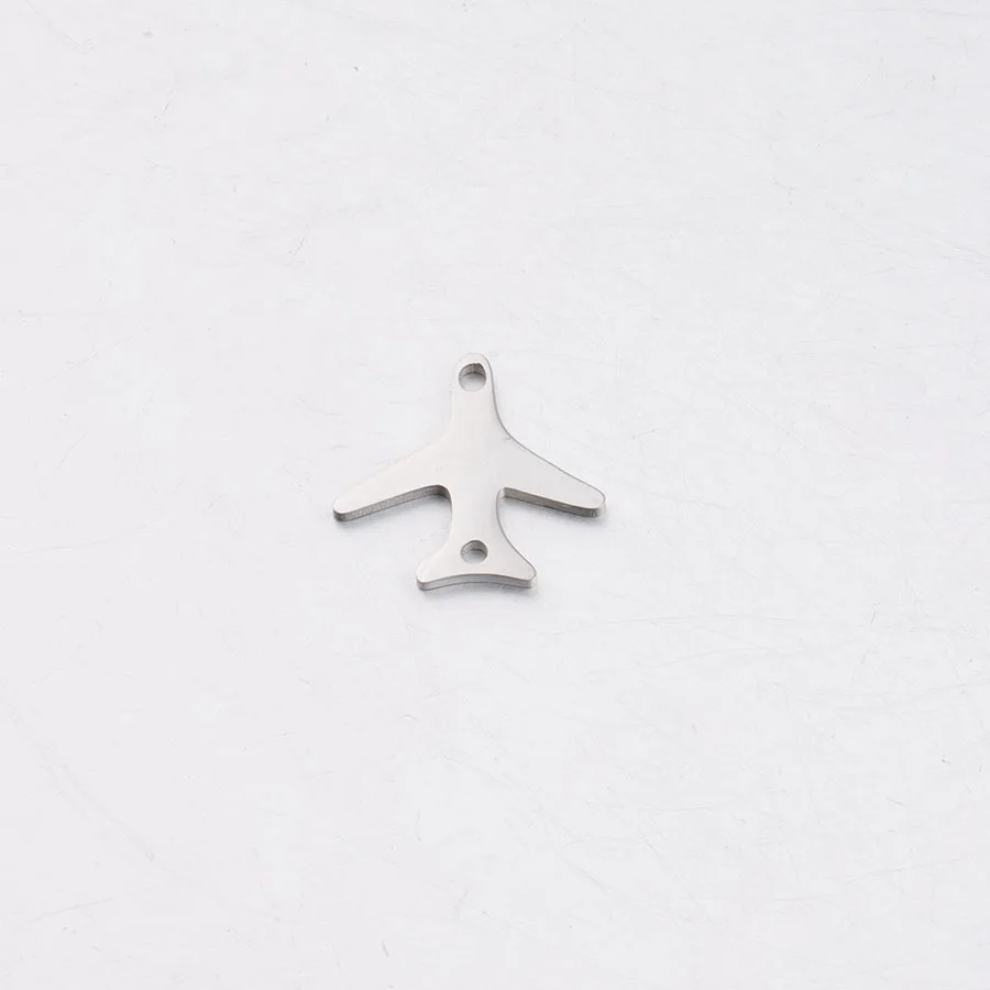 

10Pcs/Lot 14.5*15mm Mirror Polish Stainless Steel Airplane Charms Connector For DIY Making Necklaces Fashion Jewelry Accessories