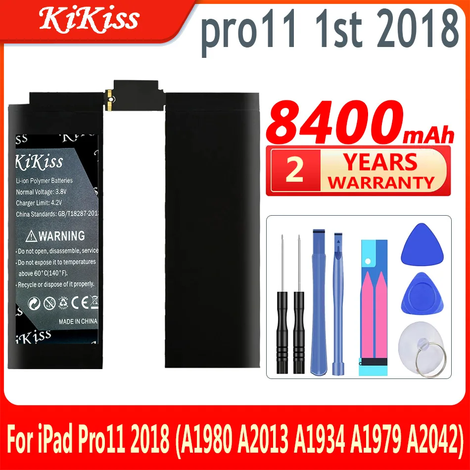 KiKiss Battery pro11 1st 2018 pro11 2nd 2020 For iPad Pro 11 2018 A1980 A2013 A1934 A1979 A2042 / 2020 A2228 2rd 2th Batteries