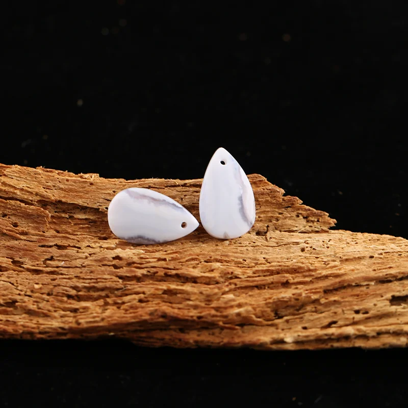 B&F Blue Lace Agate Earring Beads for Jewelry Making, Handmade Natural stones beads, Stones for jewelry Making Supplies