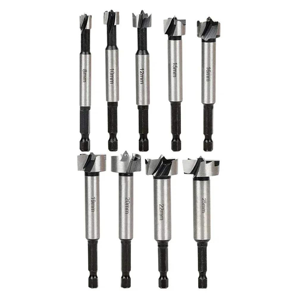 1pc 8-25mm Forstner High Carbon Stahl Langweilig Bohrer Bits Hex Schaft Multi-Zahn Flache flügel Bohrer Holz Cutter Holzbearbeitung Werkzeuge