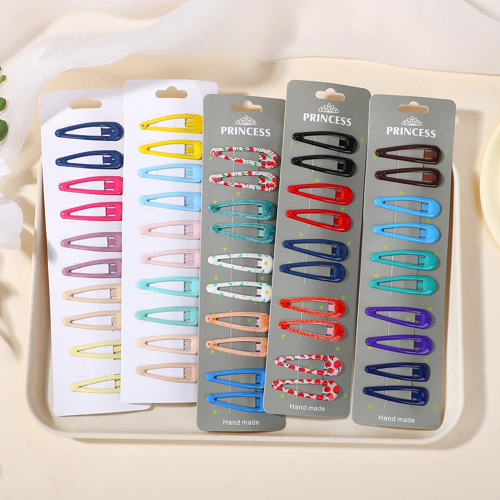 

100PCS random hair BB hairbangs clip Mixed-printed blonde hair clip Fresh children's headdress hair pin