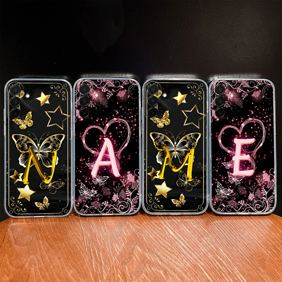 For Samsung Galaxy A27 5G Phone Case Sparkle Heart Letter Soft Clear TPU Shockproof Back Cover For GalaxyA27 Anti Slip Shell