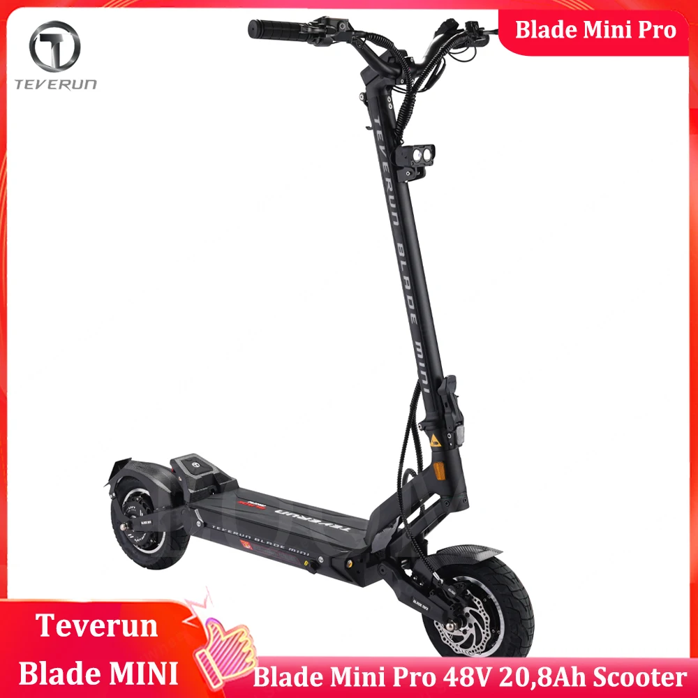 

Оригинальный Teverun Blade Mini Pro 48 В 20,8 Ач двойной дисковый тормоз 2*500 Вт двойной мотор ЖК-дисплей 10-дюймовый электрический скутер Teverun