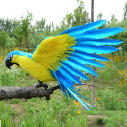 Foam&Feathers Bird Parrot Cockatoo Spreading Wings Feathers Bird Model Handicraft Garden Decoration Gift a2046